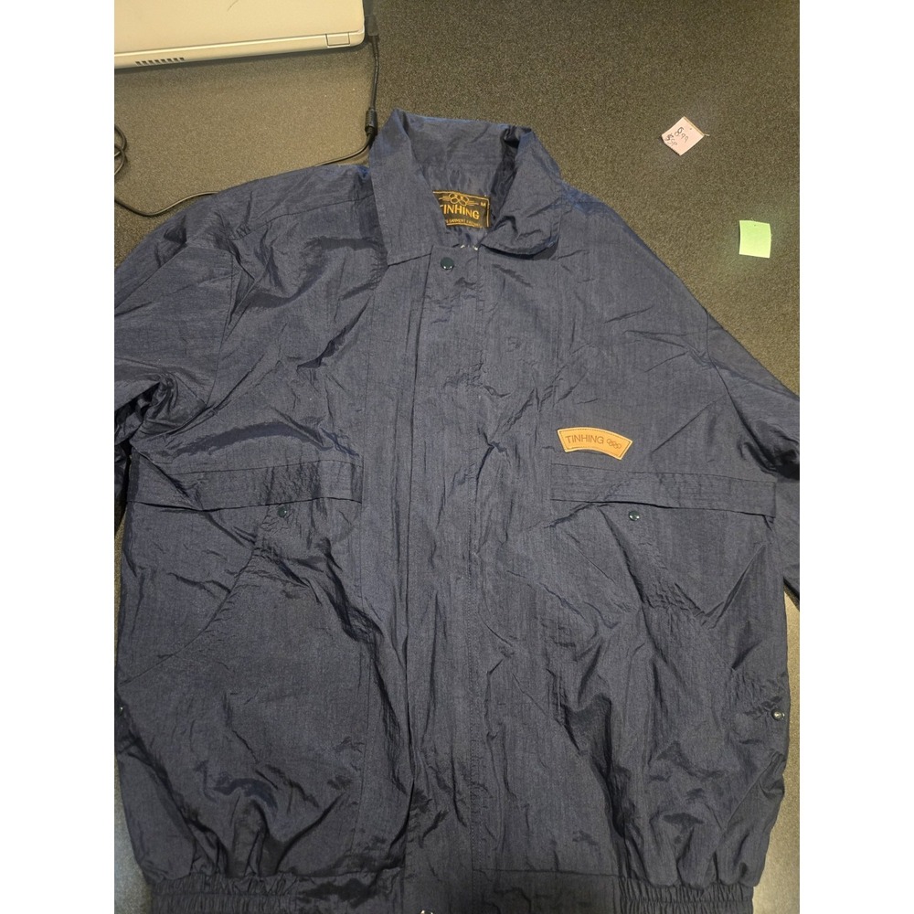 Vintage Olympic Rings Windbreaker Jacket Navy Nylon 90s TINHING Size M